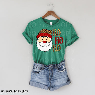 “No restocks” Ho Ho Ho Santa Leopard Screen Print Transfers *High Heat* V166