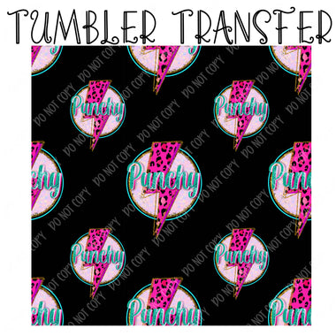 Punchy Lightning Bolt Skinny Tumbler Seamless Sublimation Transfer