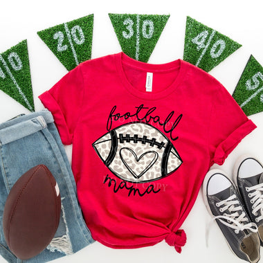 *No Restocks* Football Mama Gray Leopard Screen Print High Heat Transfer V63