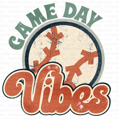 Game Day Vibes Retro Baseball Sublimation Transfer