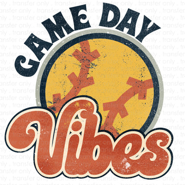 Game Day Vibes Retro Softball Sublimation Transfer
