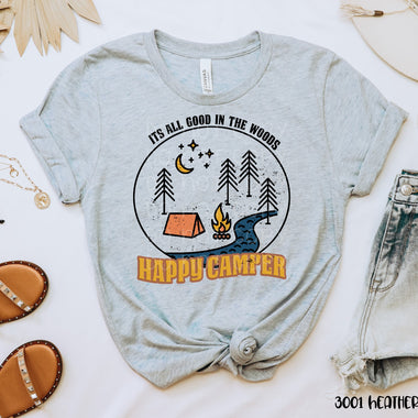 Happy Camper Screen Print Transfer High Heat Q29