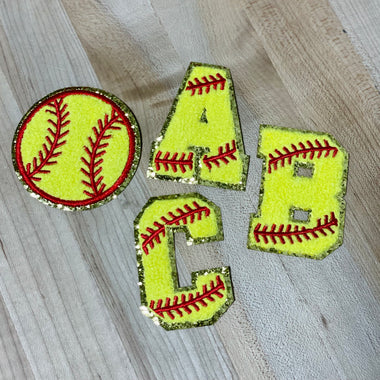 Softball Gold Chenille Letters 2.75"