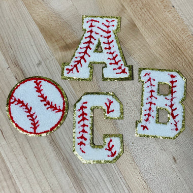 Baseball Gold Chenille Letters 2.75"