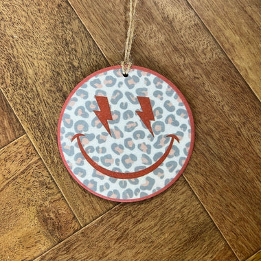 Leopard Smile Circle Car Freshie