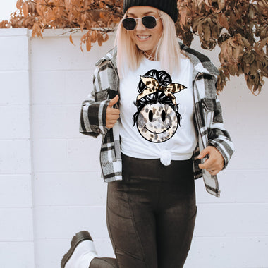 "No restocks" Smile Bun Screen Print High Heat Transfer T164