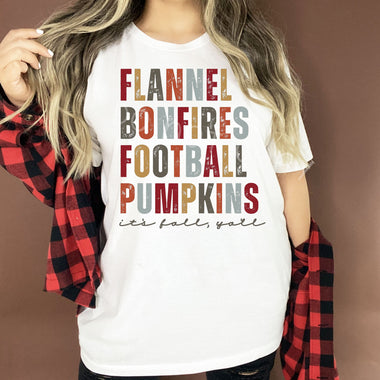 “No restocks” Flannels Bonfires Football Screen Print High Heat Transfer V168