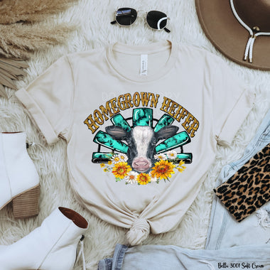 Homegrown Heifer Screen Print High Heat Transfer V100