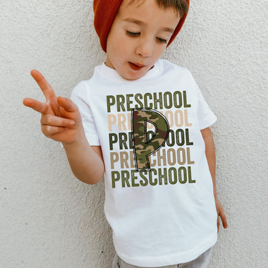 "No restocks" Pre School Camo 8” Screen Print High Heat Transfer T1