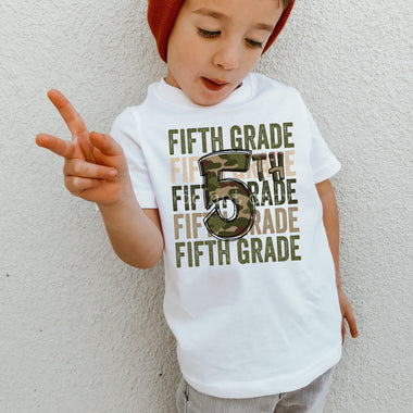 5th Grade Camo 9” Screen Print High Heat Transfer W5