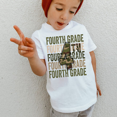"NO restocks" 4th Grade Camo 9” Screen Print High Heat Transfer V16