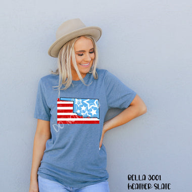 "No Restocks" Oklahoma Flag Screen Print Transfer *High Heat* W64