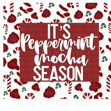 Peppermint Season Skinny Tumbler Seamless Sublimation Transfer