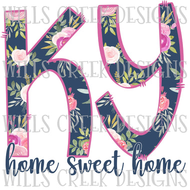 KY home sweet home Floral Digital Download