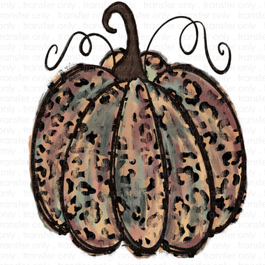 Leopard Pumpkin Floral Sublimation Transfer