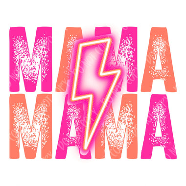 Mama Orange Pink Bolt Sublimation Transfer