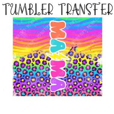 Bright Retro Mama Skinny Tumbler Seamless Sublimation Transfer
