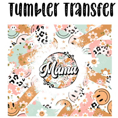 Mama Retro Collage Skinny Tumbler Seamless Sublimation Transfer