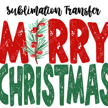 Merry Christmas Sublimation Transfer