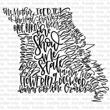 MIssouri State Word Art Sublimation Transfer