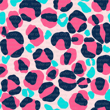 Pink Navy Leopard Pattern Sublimation Transfer