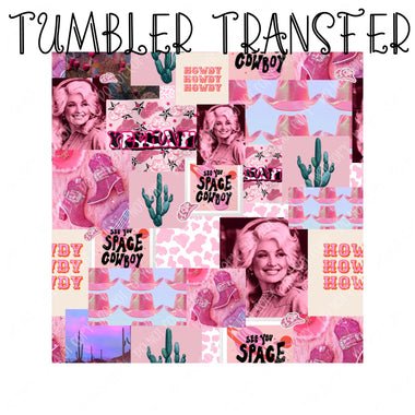 Dolly Collage Skinny Tumbler Seamless Sublimation Transfer