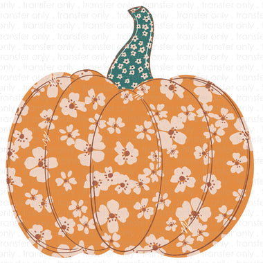 Pumpkin Floral Sublimation Transfer