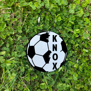 Soccer Bag Tag with Stainless Steel Wire Cable Holder