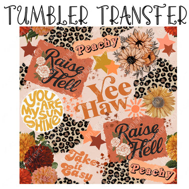 Peachy Keen Skinny Tumbler Sublimation Transfer