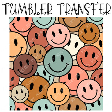 Happy face Skinny Tumbler Seamless Sublimation Transfer