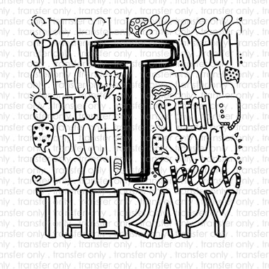 Speech Therapy Typography Sublimation Transfer