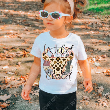 “No restocks” Wild Child Skull Toddler Screen Print Transfer V72
