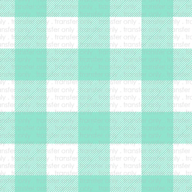 Mint Plaid Pattern Sublimation Transfer