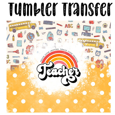 Teacher Symbol Skinny Tumbler Seamless Sublimation Transfer