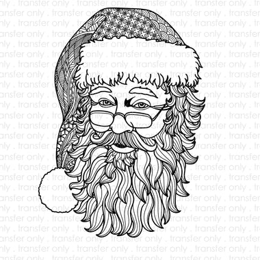 Zentangle Santa Sublimation Transfer