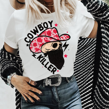 Cowboy Killer Skull Screen Print High Heat Transfer W70