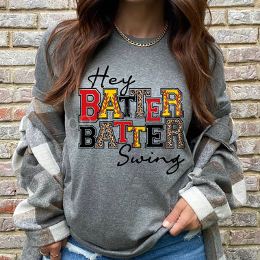Hey Batter Batter Softball Screen Print High Heat Transfer U48