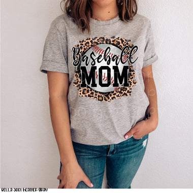 Baseball Mom Leopard Screen Print High Heat Transfer P7