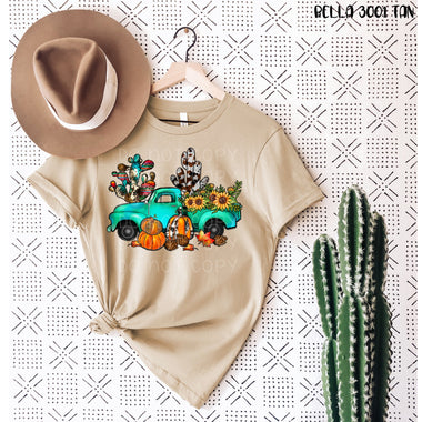 “No restocks” Pumpkin Cactus Truck Screen Print High Heat Transfer R86