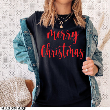 Merry Christmas Red PUFF Screen Print Transfer Q19