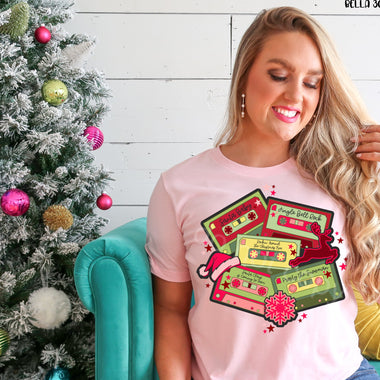 “No restocks” Christmas Cassettes Screen Print High Heat Transfer Q6