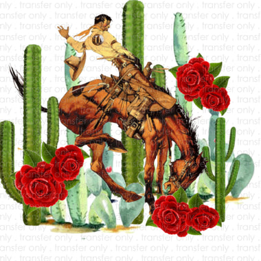 Cowboy Bronco Sublimation Transfer