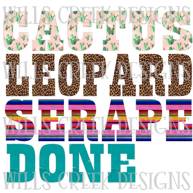 Cactus Leopard Serape Done Sublimation Transfer