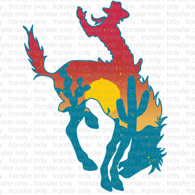 Cowboy Bucking Sublimation Transfer