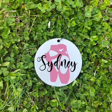 Dance Bag Tag with Stainless Steel Wire Cable Holder