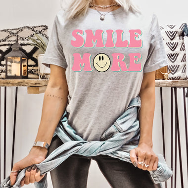 "No restocks" Smile More Screen Print High Heat Transfer V164
