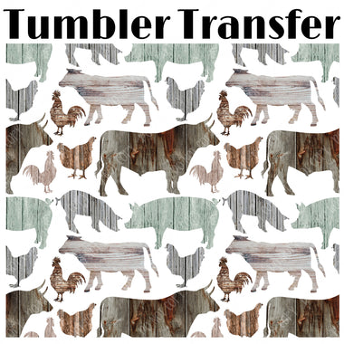 Farm Animals Skinny Tumbler Seamless Sublimation Transfer