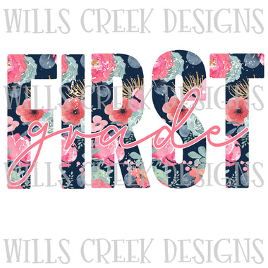 First Grade Floral Digital Download