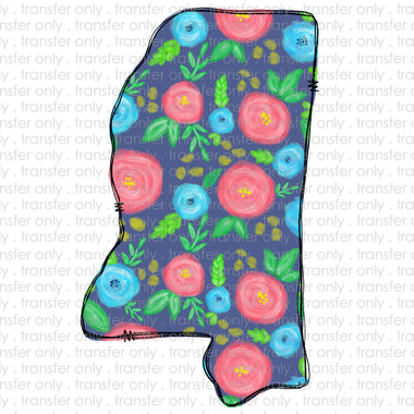 Floral Mississippi Sublimation Transfer