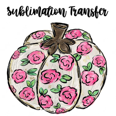 Floral Pumpkin Sublimation Transfer